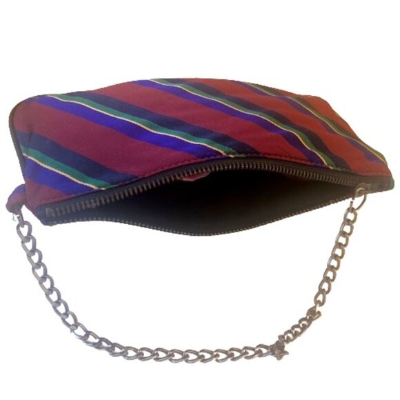 Ralph Lauren Rugby Silk Wristlet Skull & Crossbones Zipper Closure - Picture 5 of 14